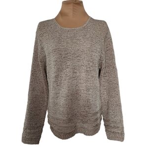 Coldwater Creek Ribbon Knit Tan Sweater Tape Yarn Textured Women's‎ Medium
